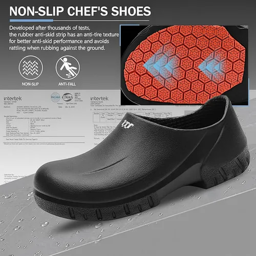Miniatura 4 de Zuecos de trabajo para hombres y mujeres: zapatos de chef antideslizantes, zuecos impermeables para servicio de alimentos, zapatos de trabajo