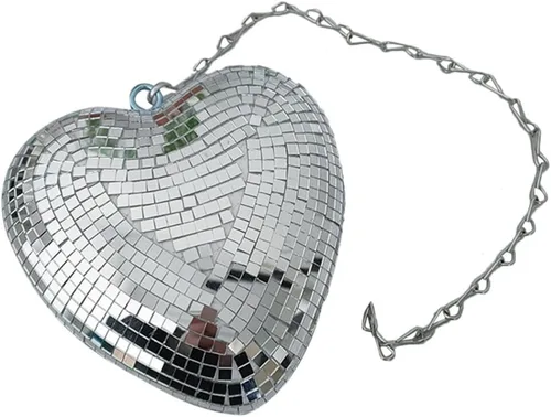 Decoraciones de boda, espejo, bola de discoteca, en forma de corazón, colgante, mini s, adornos reflectantes para decoración de fiestas de boda de