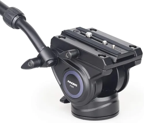 Trípode de alta resistencia Cabeza fluida Head-INNOREL F80 Drag Pan Cámaras Cabeza de fluido de video con tornillos de 1/4 y 3/8 pulgadas Placa