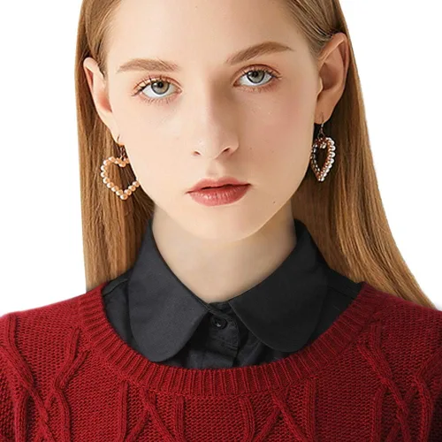 Miniatura 3 de SHINYWEAR camisa de muñeca falsa clásica con cuello desmontable en punta, media blusa para mujer, oficina, dama, trabajo, Moderno Equipada, M