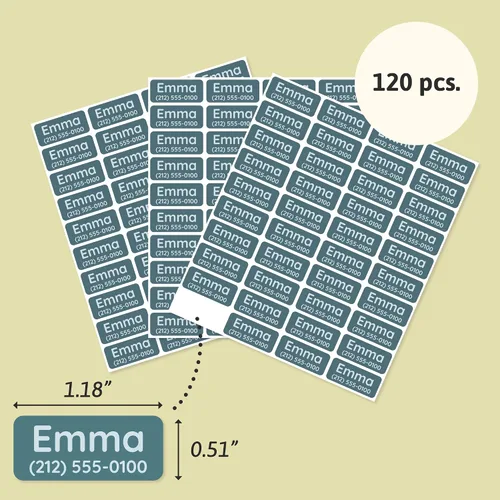 Miniatura 6 de TeddyLabels - Etiquetas de ropa para hogar de ancianos (120) – Etiquetas adhesivas con nombre para ropa y artículos personales. Etiquetas Azul oscuro