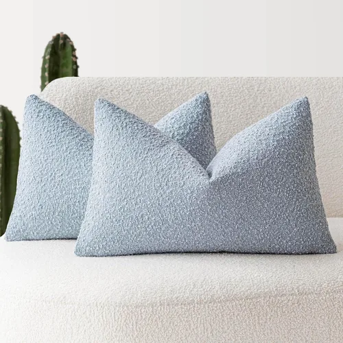 Miniatura 29 de Foindtower - Juego de 2 fundas decorativas de textura de bucle, fundas de almohada acentuadas, fundas de cojín sólidas, neutrales, para sofá, silla