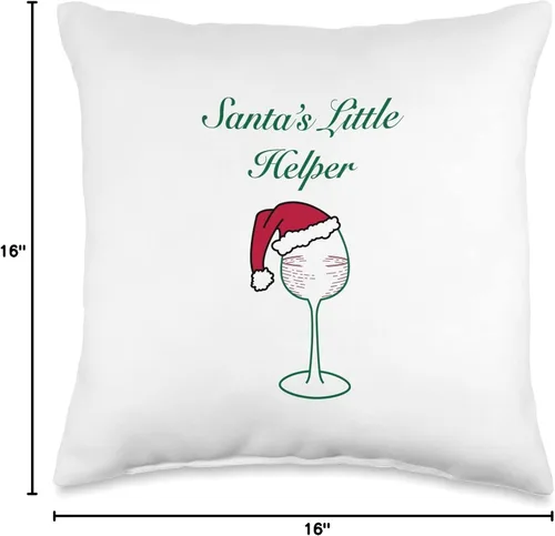 Miniatura 4 de BoBo's Boutique Almohada de Navidad con temática de vino, 16 x 16 pulgadas, multicolor