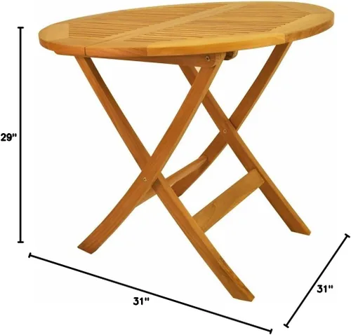 Miniatura 2 de Anderson Teak Windsor - Mesa plegable redonda para pícnic, 31 pulgadas