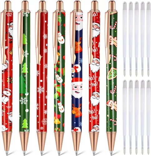 Miniatura 16 de Sherr 7 bolígrafos elegantes para mujer, lindos bolígrafos de purpurina brillantes con 10 recambios de tinta negra, bonitos regalos para niñas