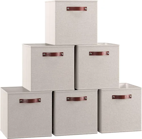 Ornavo Home Cubos de Almacenamiento de 11 x 11 Pulgadas, Contenedores de Almacenamiento de Tela Plegables y Colapsables, Caja Organizadora de Cubo