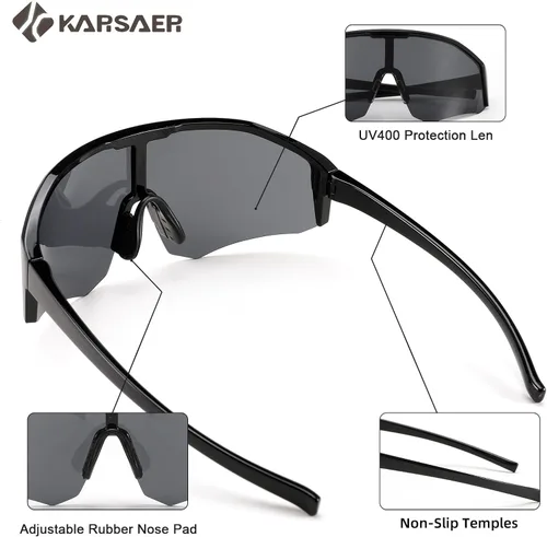 Miniatura 4 de Karsaer Gafas de sol deportivas para ciclismo, visera, sombras frescas, para jóvenes, béisbol, sóftbol, gafas de sol para niños y niñas de 8 a 14