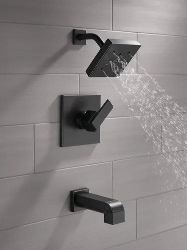 Miniatura 3 de Delta Faucet Ara 14 Serie T14467-SS - Juego alcachofa de ducha con pulverizador H2Okinetic, acero inoxidable (válvula no incluida), T14467-BL Mate