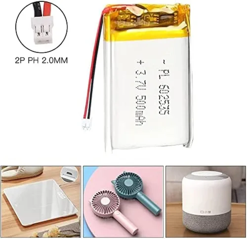 Miniatura 3 de 3.7V 500mAh 602535 Lipo paquete de iones recargable con conector JST 1pcs