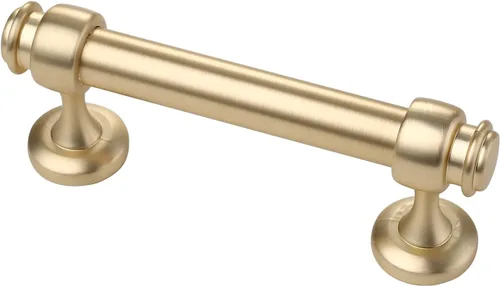Miniatura 33 de Alzassbg - Paquete de 10 tiradores dorados cepillados para gabinete, manijas de cocina de 3 pulgadas (76mm) de centro a centro de agujero, barra