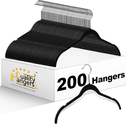 Miniatura 11 de Quality Hangers Perchas de plástico que no son de terciopelo para la ropa, juego de perchas resistentes para ropa, perchas para armario que ahorran