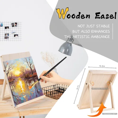 Miniatura 5 de Juego de Pintura Whalsure, Juego de Pintura Acrílica para Niños y Adultos - Suministros de Pintura con 18 Pinturas Acrílicas, 8 Pinceles de Pintura
