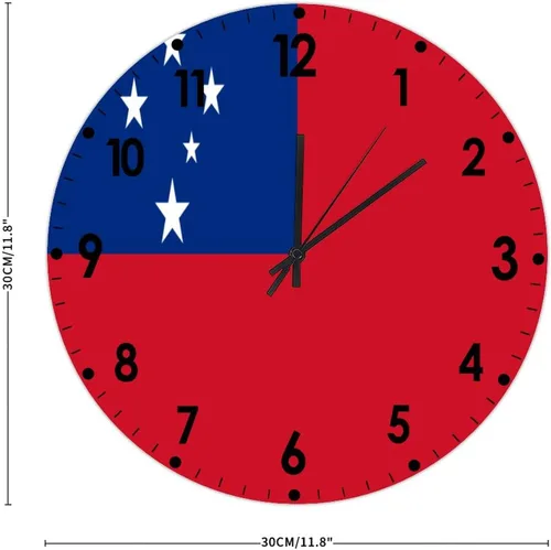 Miniatura 517 de Cheyan Reloj de pared con bandera de Canadá de 12 pulgadas, silencioso, sin tictac, de PVC, funciona con pilas, reloj redondo decorativo, regalo