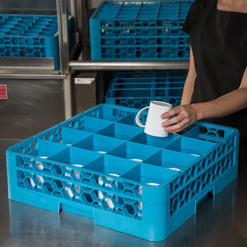 Miniatura 5 de Carlisle FoodService Products Opticlean - Estante para vasos de 16 compartimentos con 1 extensor para cocinas y restaurantes, plástico, 19.875 x