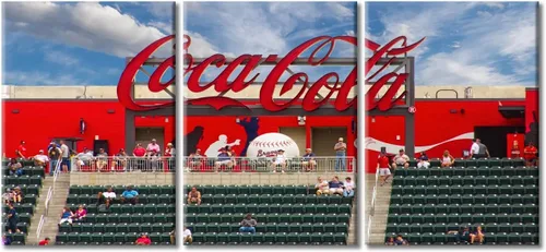 Miniatura 43 de TUMOVO American Sports - Decoración de pared Wrigley Stadium, 3 piezas, arte de pared de estadio de béisbol, cuadros para decoración del hogar