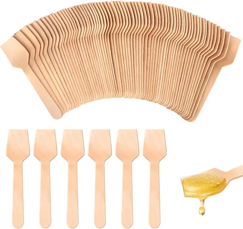 Cucharas desechables mini de madera saboreadoras Cucharas de helado Cucharas de muestreo (150, 3.75 pulgadas)