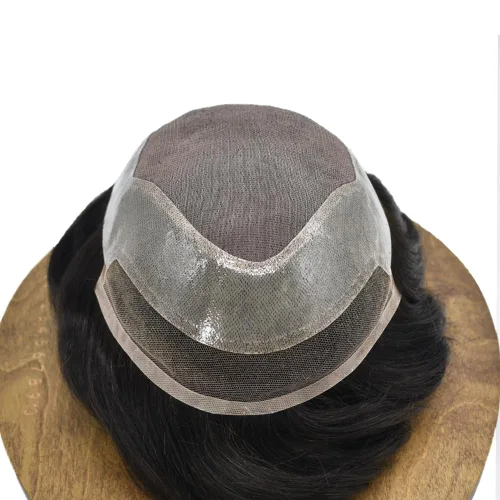 Miniatura 4 de Mens Toupee Hair Replacement System For Men Durable Fine Mono Hair Piece For Men Toupee For Men Real 100% Human Hair System Protesis Capilar Para
