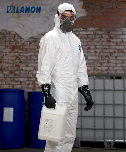 Miniatura 5 de LANON Guantes de nitrilo resistentes a productos químicos, guantes de goma reutilizables de alta resistencia con palma texturizada de microespuma