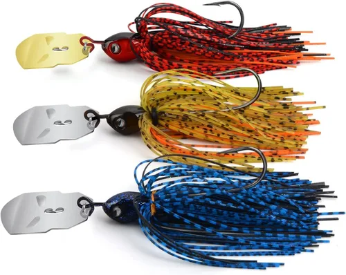 Miniatura 15 de MadBite by KastKing - Señuelos de pesca con cuchillas, kits multicolores, acción vibratoria irresistible, ganchos de punta de aguja de alambre A1