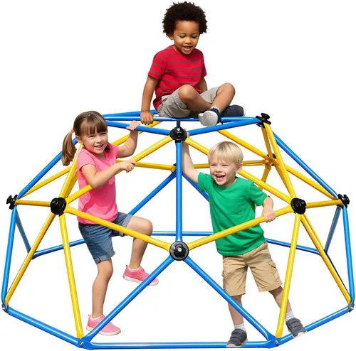 Zupapa Domo de escalada de 6 pies para niños de 3 a 8 años, gimnasio de selva para interiores y exteriores, escalador de cúpula geométrica que