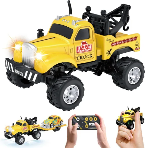 Miniatura 9 de MOONTOY Camión Mini de Aleación RC de Escala 1:64 con Luces LED, Coche de Juguete de Control Remoto y App de 2.4Ghz, Coche de Bolsillo de 3 Azul
