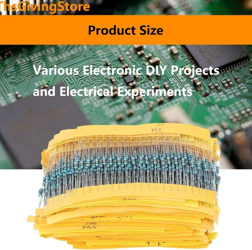 Miniatura 7 de Kit surtido de resistencias de 73 valores de 1460 piezas, 1 ohmio - 680k Ohm 1/4w 1% Metal Resistors Kit con caja de almacenamiento para proyectos