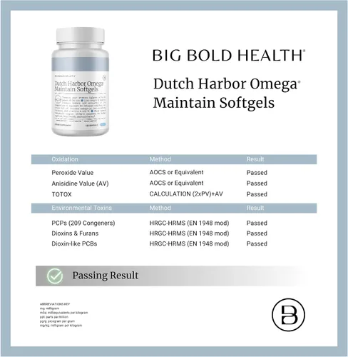 Miniatura 7 de BIG BOLD HEALTH Dutch Harbor Omega Maintain Cápsulas blandas – Aceite de hígado de bacalao de Alaska prémium (120 unidades) – Suplemento omega-3