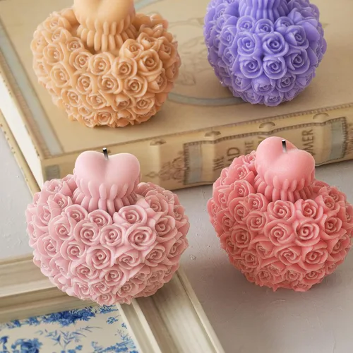 Miniatura 3 de Molde de Fundición de Resina de Flor Rosa Corazón Peonía - Moldes de Silicona de Fundición de Resina para Decoración del Hogar y Fabricación