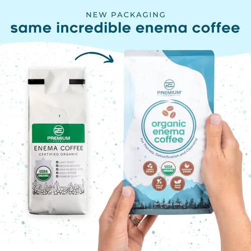 Miniatura 8 de Café orgánico de enema prémium para enemas, tostado ligero, molido medio, grado especial, alto ácido palmítico, cafeína, comercio justo, 1 libra