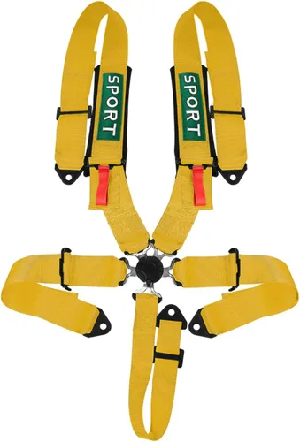 BESTZHEYU Juego de arnés de carreras de 5 puntos SFI con almohadillas de hombro ultra cómodas y resistentes Amarillo