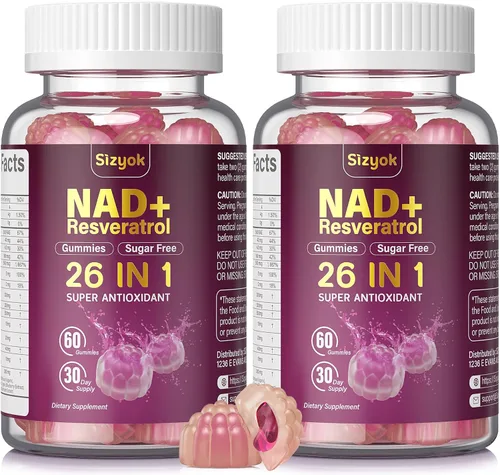 Miniatura 10 de Gomitas de Resveratrol NAD, Suplementos NAD para Mujeres con Colágeno Hidrolizado, Semilla de Uva y D-Biotina que Apoyan la Acción Antioxidante