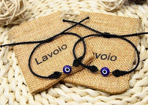 Miniatura 6 de Lavoio Pulseras de nudo de la suerte contra el mal de ojo, hechas a mano, ajustable, amuleto de cuerda roja para mujeres, hombres, niños y niñas