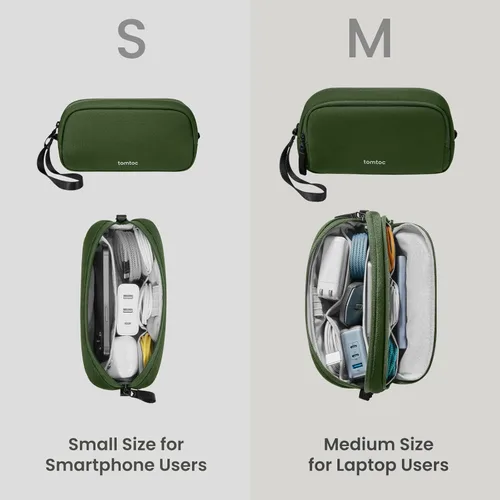 Miniatura 7 de tomtoc Organizador de Electrónicos Estuche de Viaje, Bolsa de Viaje Resistente al Agua Organizador de Cables para Artículos Esenciales, Estuche Verde