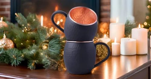 Miniatura 4 de STAGLIFE Tazas de 20 onzas negras mate de Moscú Mule tazas de cobre puro para agua potable, regalos para hombres y mujeres en aniversario, tazas