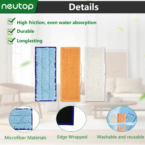 Miniatura 3 de Almohadillas para trapeador compatibles con iRobot Braava Jet 200 Series 240 241 244 245 250 Robot Mops, lavables y reutilizables, 4 Wet 4 Dry 4