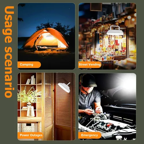 Miniatura 3 de Luz solar para campamento, 4500 lm, recargable, impermeable, para campamento, senderismo, huracán, cortes de energía, emergencia en el hogar