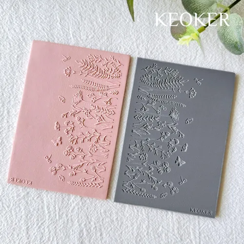 Miniatura 2 de KEOKER Juego de hojas de textura de arcilla polimérica, funciona con cortador de arcilla polimérica, el mismo efecto que el rodillo de textura