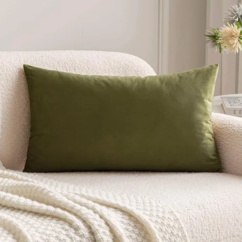Miniatura 10 de MIULEE Funda de Almohada de Terciopelo Suave de Lujo Decorativa Funda de Cojín Decorativo Rectangular Individual para Sofá, Sillón, Dormitorio, Beige