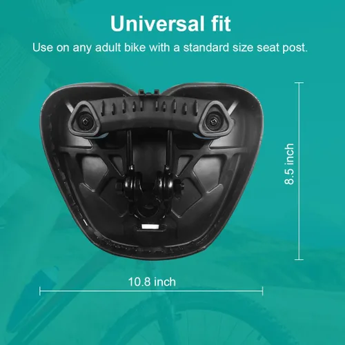 Miniatura 6 de Cómodo sillín de bicicleta para ejercicio y bicicleta de carretera, asiento cómodo de gran tamaño para estacionario extra ancho de repuesto
