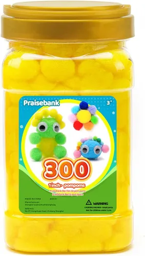 Miniatura 35 de Praisebank 300 pompones de 1 pulgada para artes y manualidades, manualidades en tarro