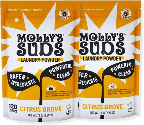 Miniatura 12 de Detergente Molly's Suds para ropa original en polvo Detergente en polvo para ropa limpia para pieles sensibles Ingredientes simples y efectivos