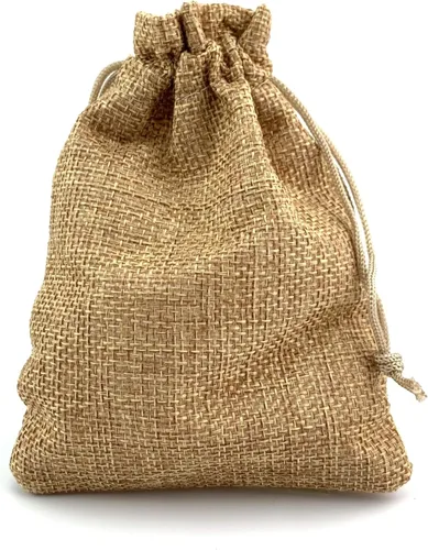 Miniatura 55 de Palmhomee Paquete de 20 bolsas de regalo de arpillera con cordón, bolsas de joyería de lino, bolsas de yute de boda para joyas y bolsas
