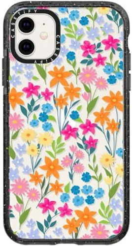 Miniatura 97 de CASETiFY Impact - Funda para iPhone 11 - Flower Power Retro - Negro Transparente