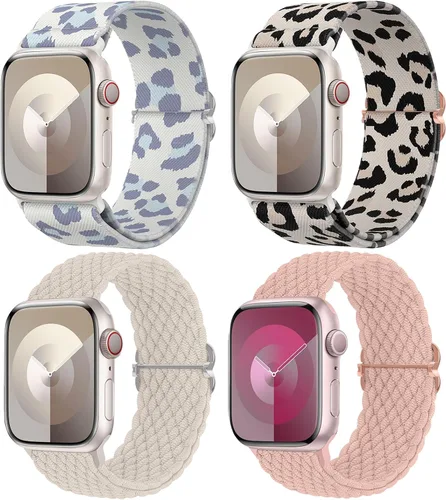 Miniatura 23 de Delidigi Correas elásticas compatibles para Apple Watch de 40 mm, 38 mm, 41 mm, 42 mm, 44 mm, 45 mm, 46 mm, 49 mm, correas de nailon trenzadas