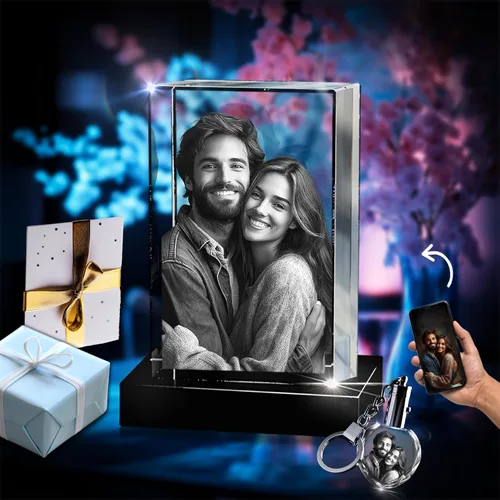 Miniatura 12 de 3D innovation Foto de cristal 3D, regalos conmemorativos personalizados para mamá, papá, esposa, hombres, mascotas, imagen de vidrio personalizada