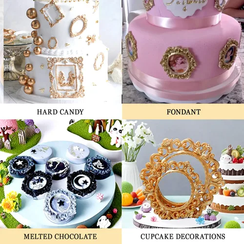 Miniatura 5 de Molde de silicona de marco pequeño, herramientas de decoración de pasteles Sugarcraft, moldes de pasta de fondant, 2 uds