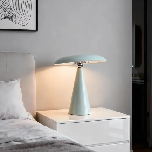 Miniatura 8 de Lámpara de setas de mediados de siglo moderna, lámpara de mesa LED recargable sin cable, luz de cabecera regulable táctil de 3 temperaturas