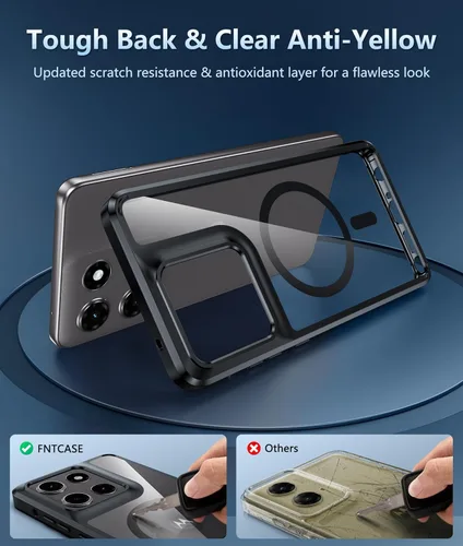 Miniatura 885 de FNTCASE Funda para iPhone 13 Pro-Max: Fundas magnéticas transparentes compatibles con Magsafe Slim anti amarillamiento protección contra caídas