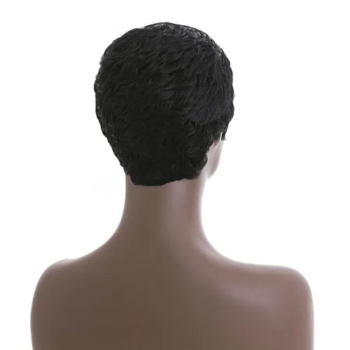 Miniatura 7 de Pelucas rubias 613 de corte Pixie para mujeres negras, cabello sintético rubio rizado en capas con flequillo, pelucas de corte corto para mujeres