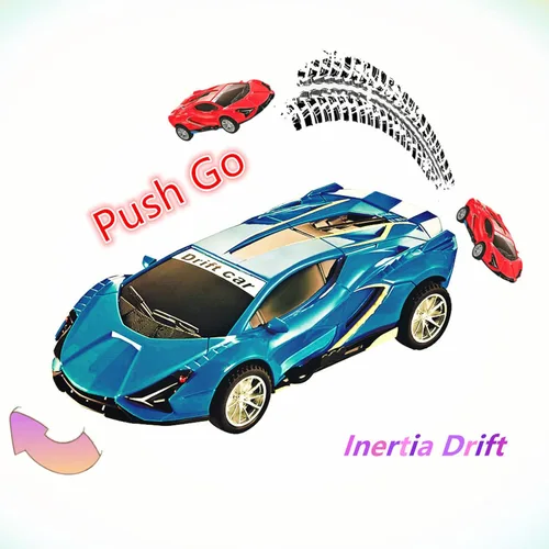 Miniatura 6 de Inertia Drift - Auto de juguete para niños de 3 a 6 años, modelo de vehículo para niños y niñas, paquete de 2 vehículos impulsados por fricción Push